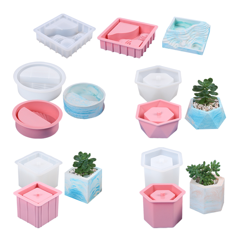 Succulent Set - Pot bunga silikon sukulen cetakan tanaman
