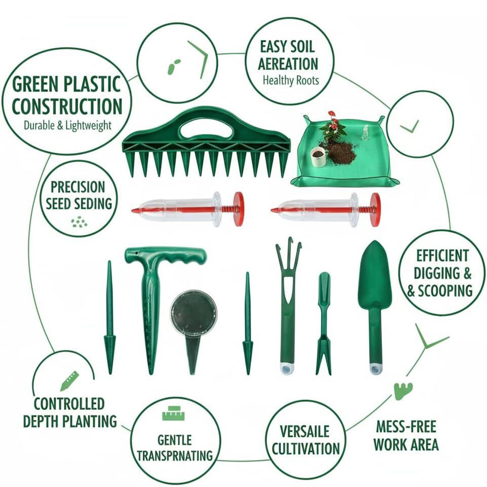 Set Alat Taman dengan Dispense - Repotting Mat ulasan dan harga